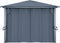 vidaXL - Prieel - met - gordijn - 400x300 - cm - aluminium - antraciet