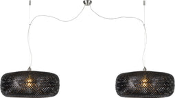 GOOD&MOJO Hanglamp Palawan - Bamboe Zwart - 180x60x25cm - 2L - Scandinavisch,Bohemian - Hanglampen Eetkamer, Slaapkamer, Woonkamer