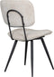 LABEL51 Liva Eetkamerstoel - Naturel - Velvet - Black Frame - Stoel - Normale eetkamerstoel