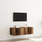 vidaXL - TV - Wandkast - met - LED - Verlichting - Oud - Hout - 100x35x31 - cm