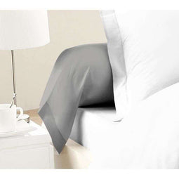 LOVELY HOME Set van 2 100% katoen 85x185 cm lichtgrijze kussenslopen