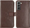 Selencia Galaxy S22 - Echt Lederen Bookcase - 3 Pashouders - Bruin