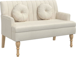 vidaXL - Bankje - met - kussens - 113x64,5x75,5 - cm - linnen