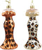 5.375 inch Leopard Lady Dress Ornament X 2. 5x5x10 cm kerstornament