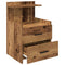 Nachtkastje met 2 lades 40x36,5x62 cm oud houtkleurig