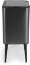 Umuzi Cleaning Push bin - Prullenbak 36L - Dubbele compartimenten - Metaal Grijs