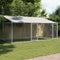 vidaXL - Hondenhok - met - dak - en - deuren - 4x2x2 - m - gegalvaniseerd - staal - grijs