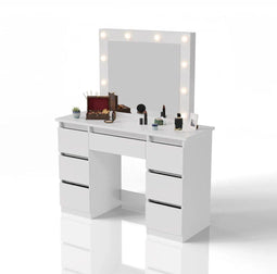 Juskys Talea - Kaptafel - Incl. Spiegel en LED - Wit