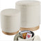 tectake® Set van 2 Hockers Orchidee - Gestoffeerd - Opbergruimte - Bouclé - Beige (2 stuks)