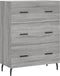 vidaXL - Dressoir - 69,5x34x90 - cm - bewerkt - hout - grijs - sonoma - eikenkleurig