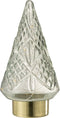 J-Line decoratie Kerstboom - glas - transparant - small - LED lichtjes