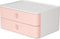 HAN smart-box - ALLISON - 2 lades - stapelbaar - wit/roze - HA-1120-86