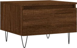 vidaXL - Salontafel - 50x46x35 - cm - bewerkt - hout - bruin - eikenkleur