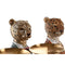 Decoratieve figuren DKD Home Decor 17,5 x 11 x 23,5 cm Blauw Gouden Bruin Luipaard Koloniaal (2 S...