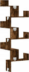 vidaXL - Hoekwandschap - 45x45x147 - cm - bewerkt - hout - gerookt - eikenkleurig