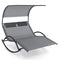 Coast Buitenligstoel Dubbele Schommel - Ergonomisch Tweepersoons Ligbed met Luifel - Grijs