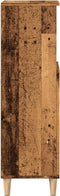 vidaXL - Badkamerkast - 30x30x100 - cm - bewerkt - hout - oud - houtkleurig