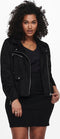 ONLY CARMAKOMA CARSHERRY - BONDED BIKER OTW Dames Jas - Imitatieleer - Maat 50