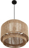 tectake® Plafondlamp Lignea Lux - Hanglamp Boho stijl - Ø46 x 32 cm - Jute lampenkap - 40W - Decoratieve verlichting woonkamer slaapkamer eetkamer