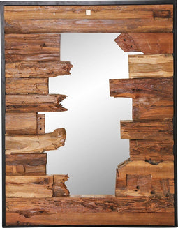 PTMD Ferris wood mirror black metal frame