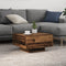 vidaXL - Salontafel - met - LED-verlichting - Oud - Hout - 55x55x31 - cm