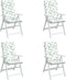 vidaXL - Stoelkussens - 4 - st - hoge - rug - bladpatroon - stof