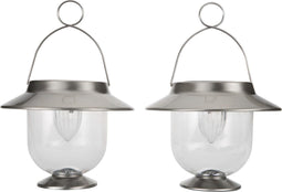 Ranex Karz - Buitenlamp op zonne energie met sensor/bewegingsmelder - 2 lichts - Ø 160 mm - Staal