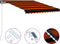 vidaXL - Luifel - uittrekbaar - met - windsensor - LED - 600x300 - cm - oranje - bruin