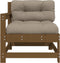 vidaXL - Tuinstoel - met - kussens - massief - grenenhout - honingbruin