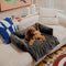 District 70 NUZZLE - Zachte Mand - Afritsbare Hoes - Medium 75 x 75 cm - Donker Grijs