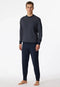 Schiesser Heren Pyjama - Lange broek - 100% Katoen - Donkerblauw