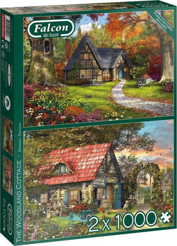 Falcon The Woodland Cottage - Legpuzzel - 2 x 1000 stukjes (2 stuks)