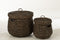 J-Line mand Maurice Waterhyacinth - jute - donkerbruin - 2 stuks