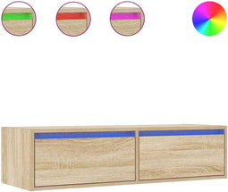 vidaXL - Tv-meubel - LED-verlichting - 100X35,5x25 - cm - sonoma - eikenkleurig