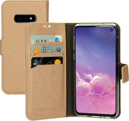 Mobiparts Galaxy S10e - Wallet Case - Saffiano motief - Bruin