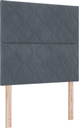 vidaXL - Hoofdbord - met - Diamantblokjes - Donkergrijs - 100 - cm - Velours