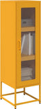 vidaXL - Hoge - kast - 36x39x123 - cm - koudgewalst - staal - mosterdgeel