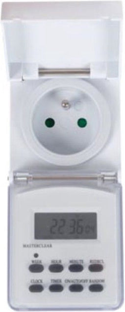 Perel Weektimer, digitaal, 230 V, 32 A, 3600 W, IP44, voor gebruik buitenshuis, Franse aarding type