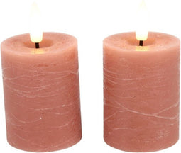 Countryfield Led stompkaarsen 2 stuks Roze