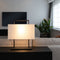 Atmooz - Tafellamp Bhilai - E27 - Slaapkamer / Woonkamer - Sfeerlamp Industrieel - Zwart en witte kap - Hoogte 50cm - Metaal