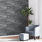 vidaXL - Vliesbehang - 3D - steen-look - 10x0,53 - m - zwart