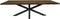 Recthoekige eettafel tuin - 250x100x76 - Naturel/zwart- Teak/metaal