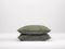 Zohome Kussensloop Satinado - Kussenhoes van 40x80 cm - Set van 2 stuks - 100% Katoen-Satijn - Groen