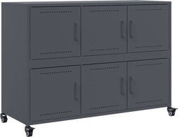 vidaXL - Dressoir - 100,5x39x72 - cm - staal - antracietkleurig