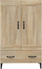 vidaXL - Hoge - kast - 70x31x115 - cm - bewerkt - hout - sonoma - eikenkleurig