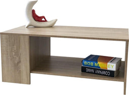 Salontafel - bijzettafel met opbergruimte - bruin sonoma