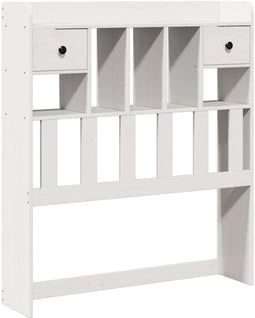 vidaXL - Hoofdbord - met - opbergruimte - 100 - cm - massief - grenenhout - wit