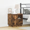 vidaXL - Nachtkastje - met - LED - Lichten - Gerookt - Eiken - 50x34,5x50 - cm