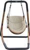 AXI Capri Schommelstoel met frame van hout - Hangstoel met Beige suède kussen voor volwassenen - Buiten Loungestoel met standaard