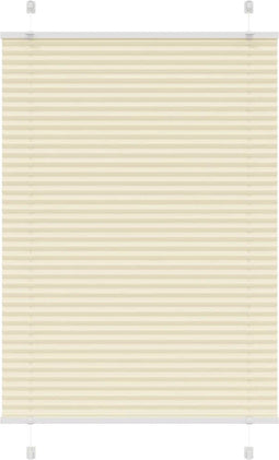 vidaXL - Plissé - rolgordijn - 95x100 - cm - stofbreedte - 94,4 - cm - polyester - crème